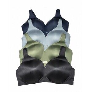 Lot of 4 Cacique Lane Bryant Wirefree Bras Size 44DDD - Black Blue Green Grey
